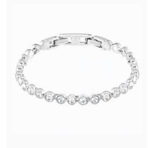 Tennis Bracelet, White, Rhodium Plated NEW